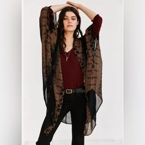 Urban Outfitters ecote’ Celestial Ink Viscose Long Cardigan Small